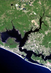 Satellite view of Panama City Florida